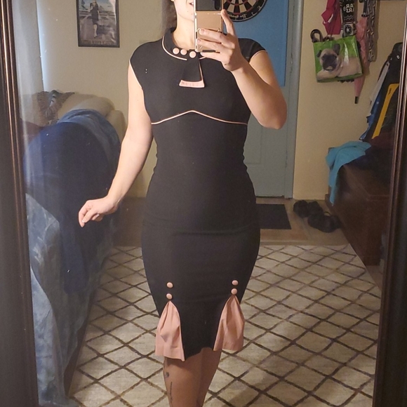 Stop Staring Dresses & Skirts - Stop Staring L black pinup wiggle office dress